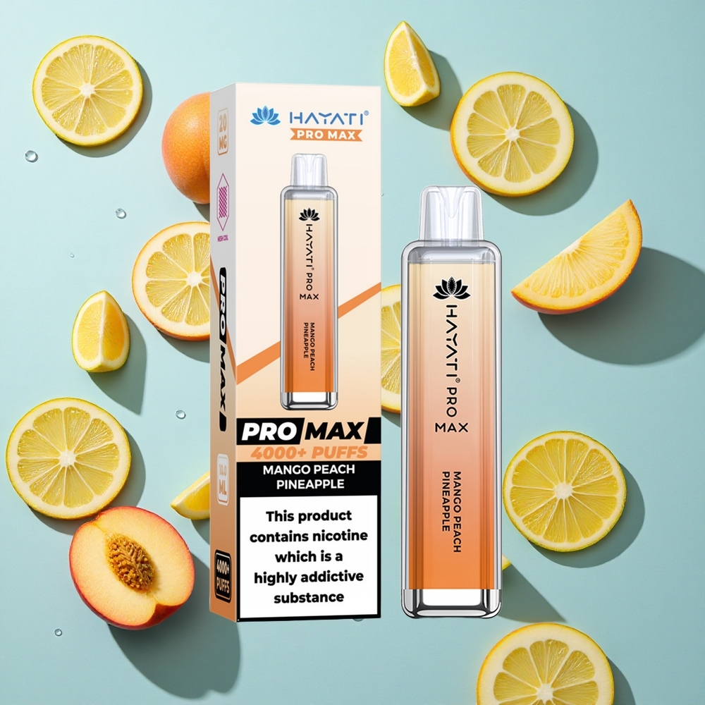 Hayati Pro Max 4000 Puffs Mango Peach Pineapple Ireland Vape Wholesale Rechargeable