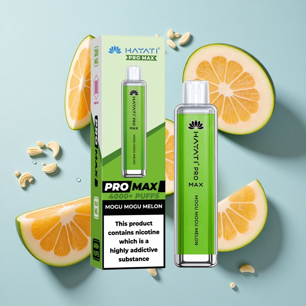 Hayati Pro Max 4000 Puffs Mogu Mogu Melon Ireland Vape Wholesale TPD-Compliance