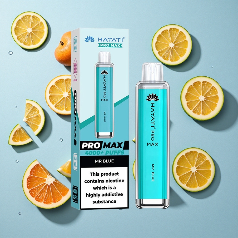 Hayati Pro Max 4000 Puffs Mr Blue Dual 11 Ohm Mesh Coil Ireland Vape Wholesale