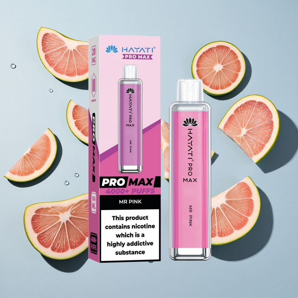 Hayati Pro Max 4000 Puffs Mr Pink Dual Mesh Coil Ireland Vape Wholesale