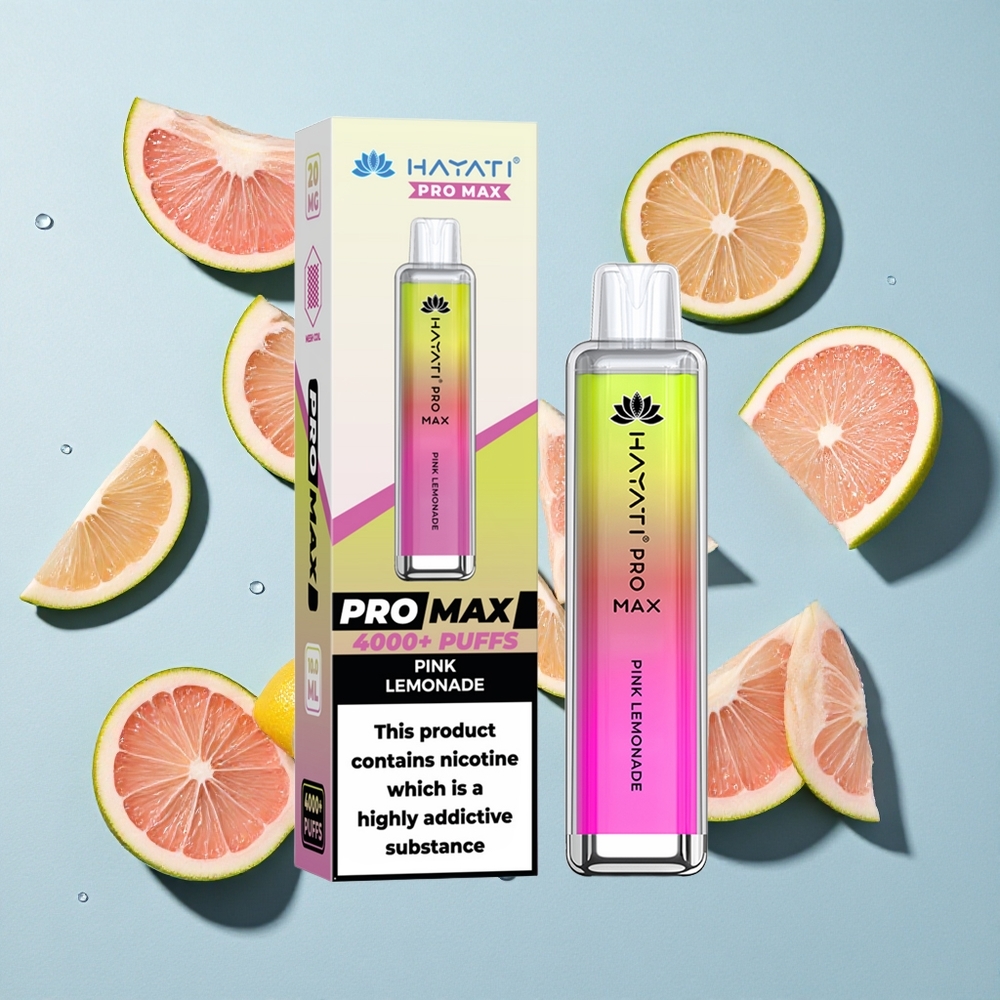 Hayati Pro Max 4000 Puffs Pink Lemonade 25 Nicotine Ireland Vape Wholesale