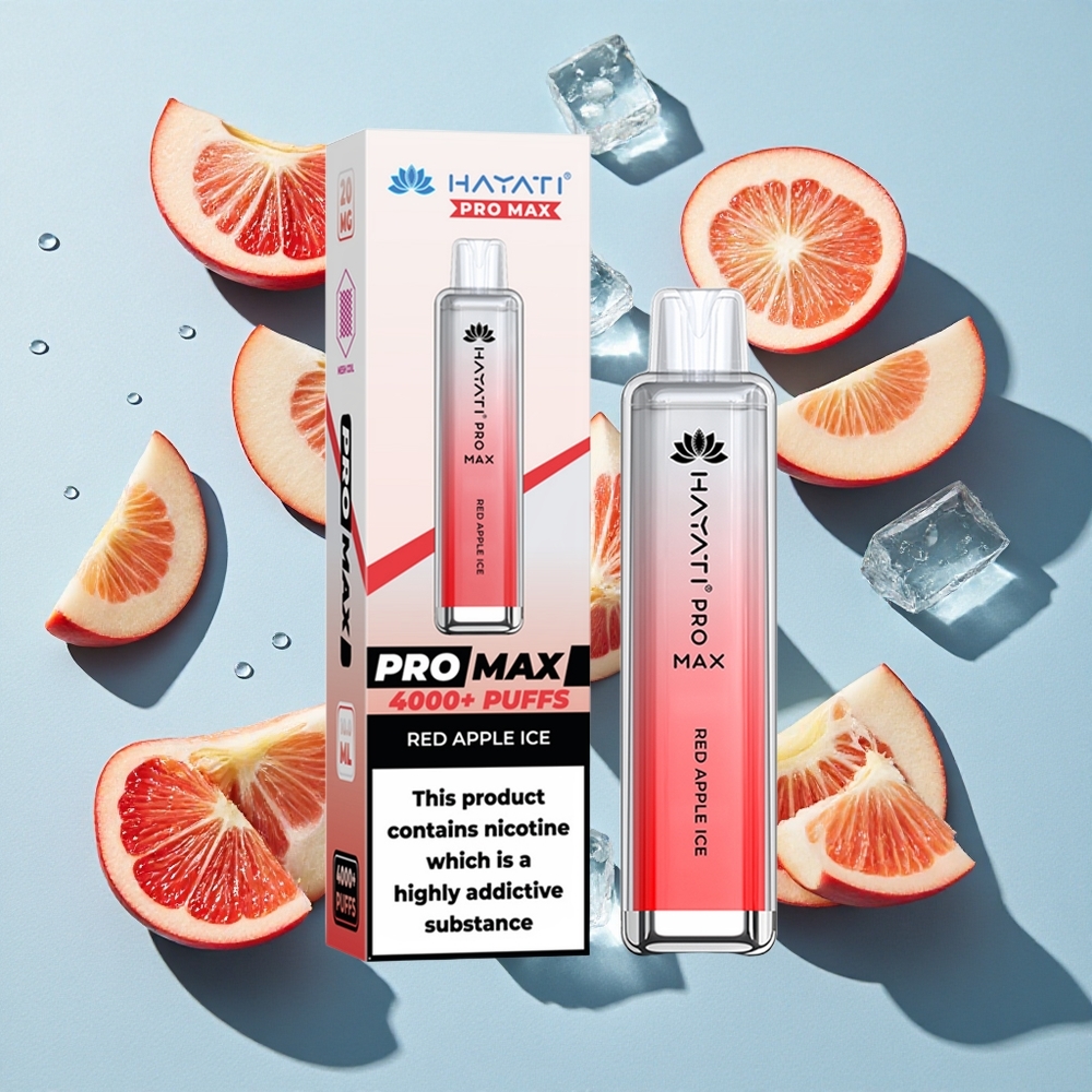 Hayati Pro Max 4000 Puffs Red Apple Ice Dual 11 Ohm Mesh Coil Ireland Vape Wholesale