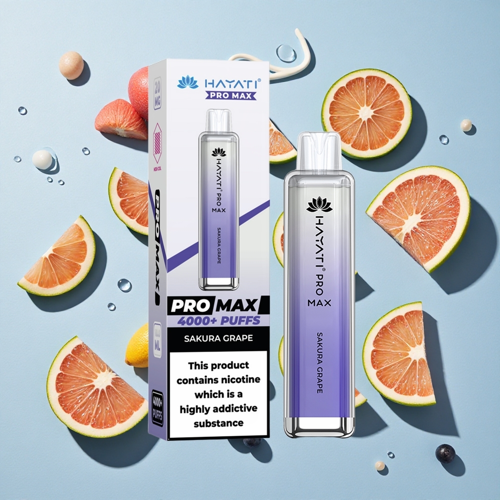 Hayati Pro Max 4000 Puffs Sakura Grape Rechargeable Ireland Vape Wholesale