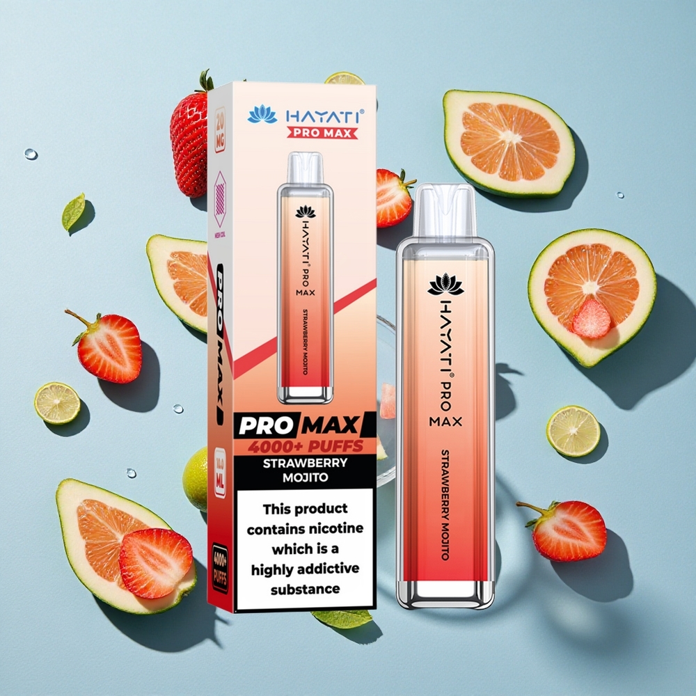 Hayati Pro Max 4000 Puffs Strawberry Mojito Ireland Vape Wholesale Rechargeable