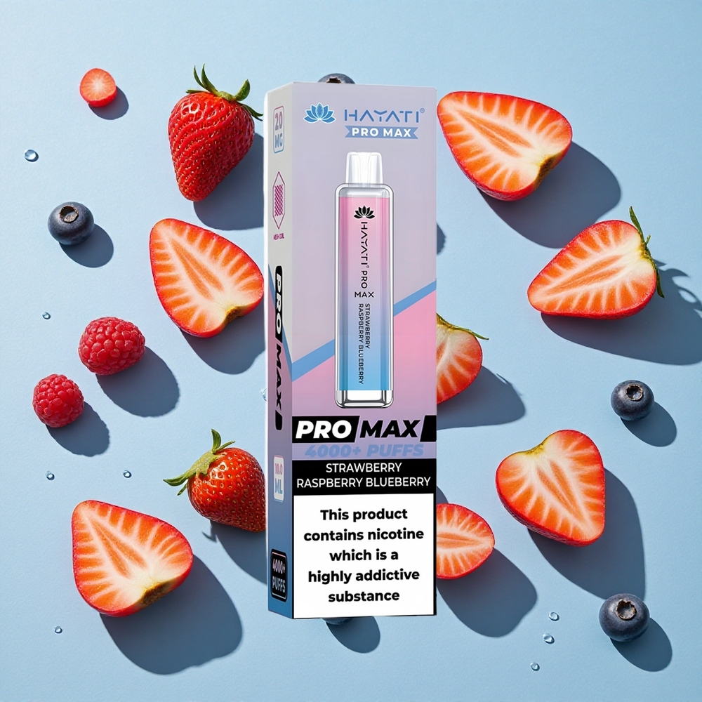 Hayati Pro Max 4000 Puffs Strawberry Raspberry Blueberry 25 Nicotine Ireland Vape Wholesale