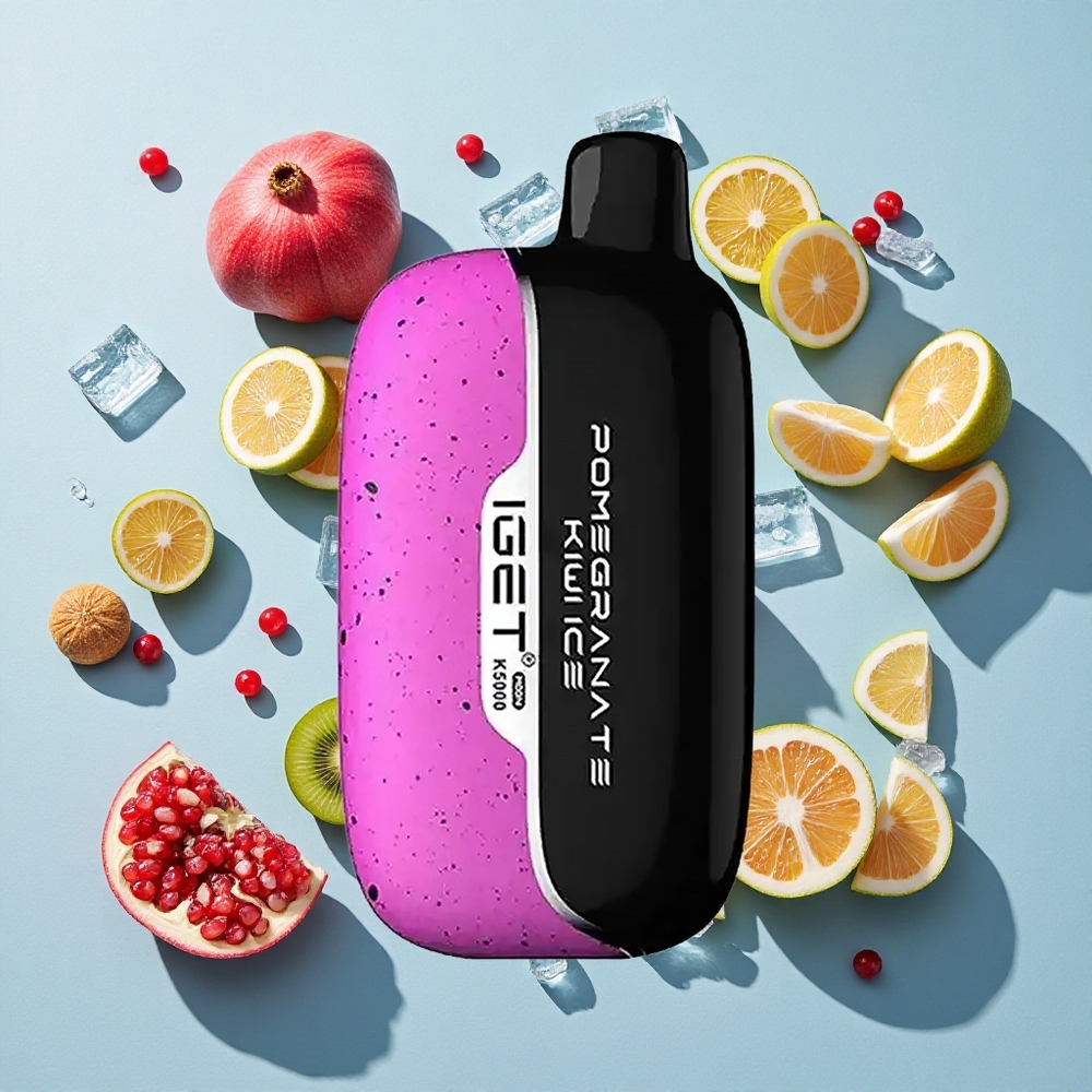 IGET Moon 5000 Puffs Pomegranate Kiwi Ice Ireland Vape Wholesale PC Material