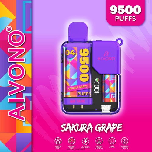 Aivono AIM TANK 9500 Sakura Grape V0F6L436 - Aivono Vape Ireland