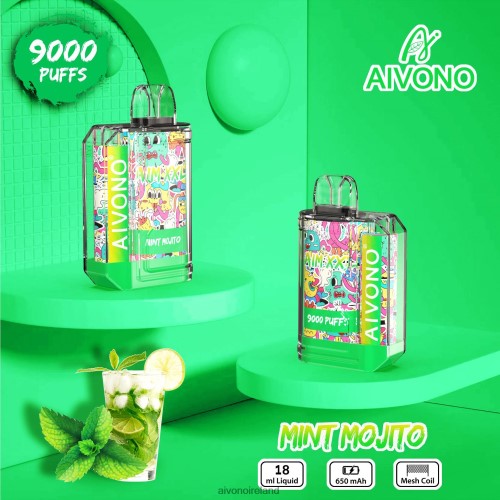 Aivono AIM XXL 9000 Mouth Sticker Transparent Mint Mojito V0F6L455 - Aivono Dublin