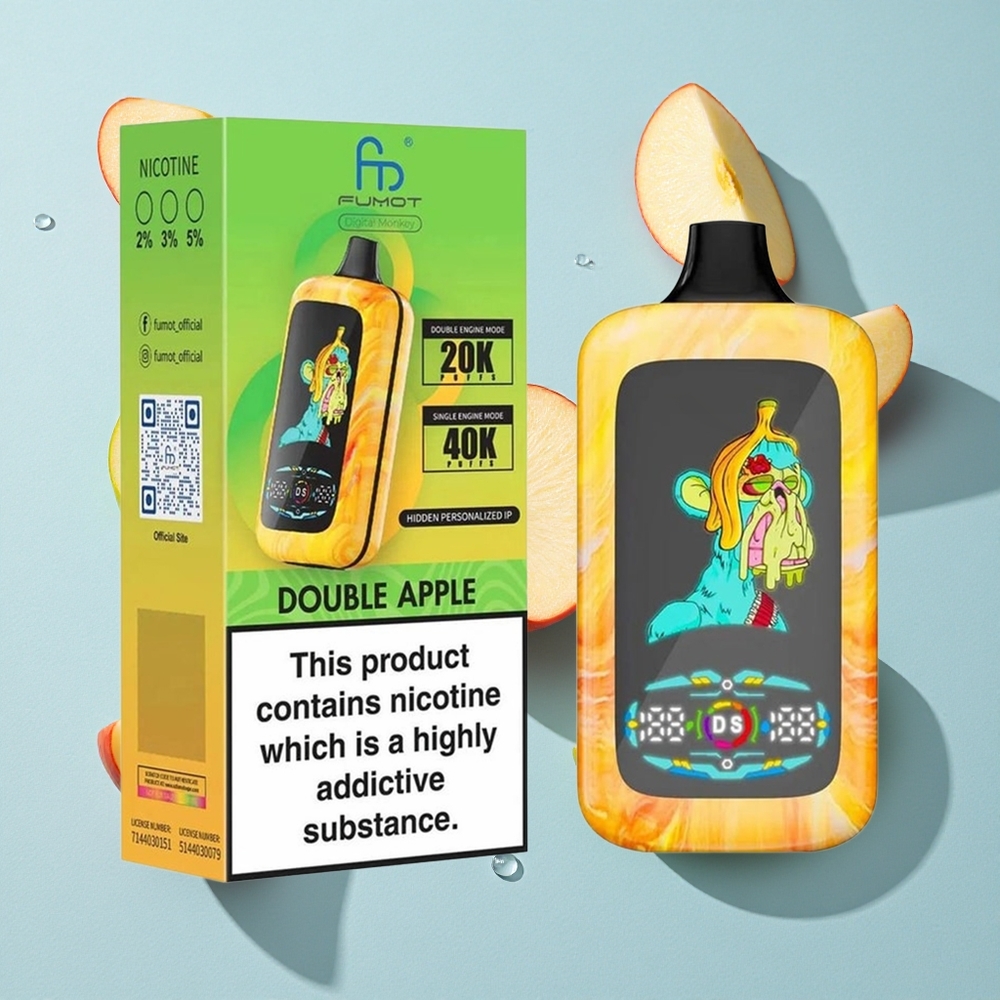 Fumot Digital Monkey 40000 Double Apple Ireland Vape Wholesale Dual Mesh Coil
