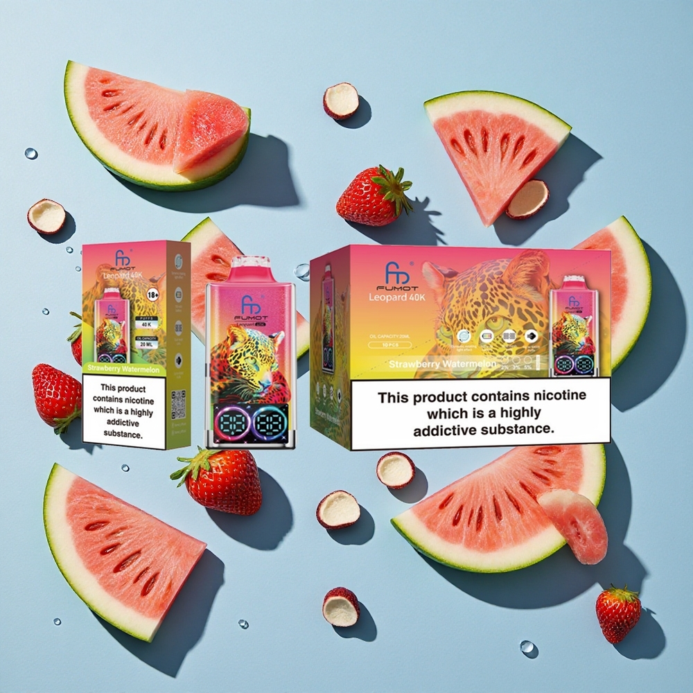 Fumot Leopard 40K Puffs Strawberry Watermelon Ireland Vape Wholesale Dual Mesh