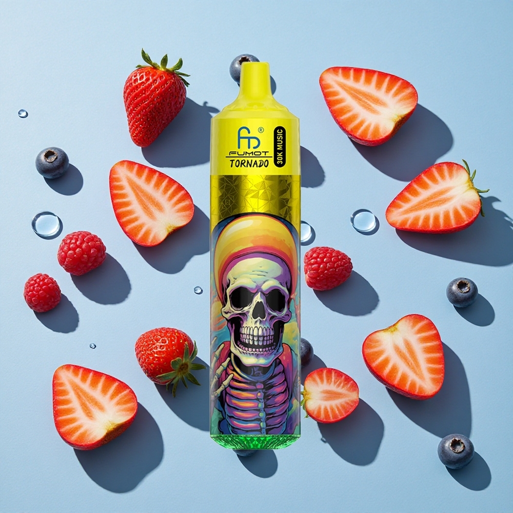 Fumot RandM Tornado 30000 Puffs Strawberry Blueberry Raspberry Ireland Vape Wholesale 30mL