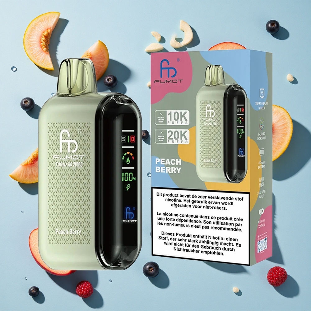Fumot Tornado 20000 Peach Berry Ireland Vape Wholesale Dual Mesh