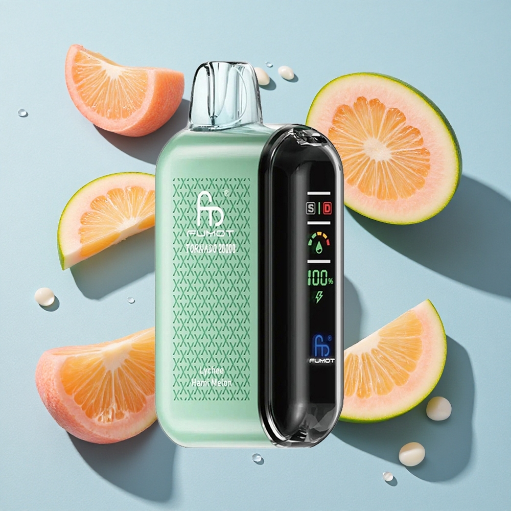 Fumot Tornado 20000 Puffs Lychee Hami Melon Dual Mesh Ireland Vape Wholesale