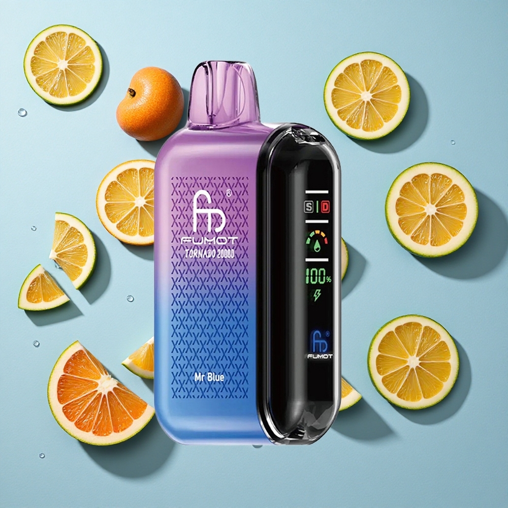 Fumot Tornado 20000 Puffs Mr Blue Ireland Vape Wholesale Dual Mesh Coil