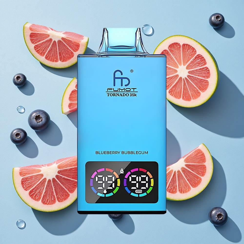 Fumot Tornado 35000 Puffs Blueberry Bubblegum Ireland Vape Wholesale Dual Mesh