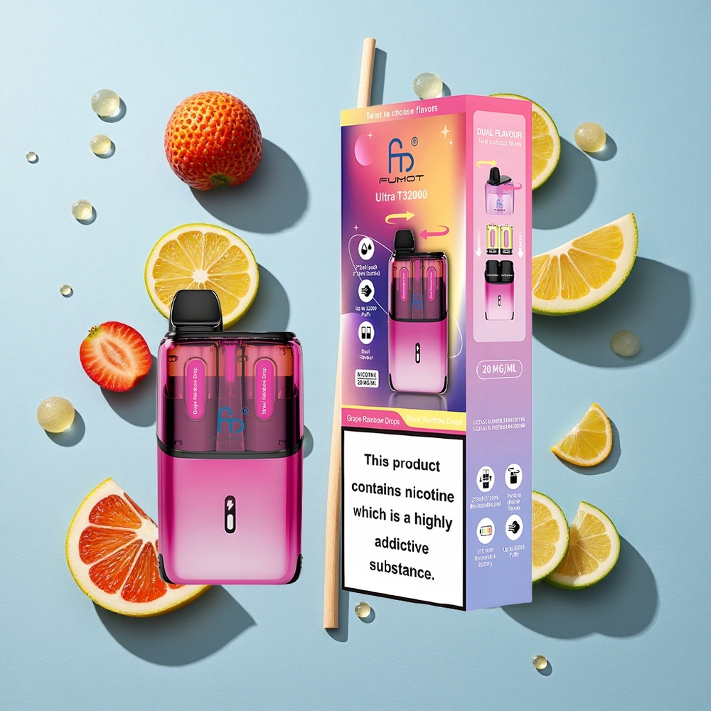 Fumot Ultra T32000 Grape Rainbow Straw Rainbow Ireland Vape Wholesale Mesh Coil