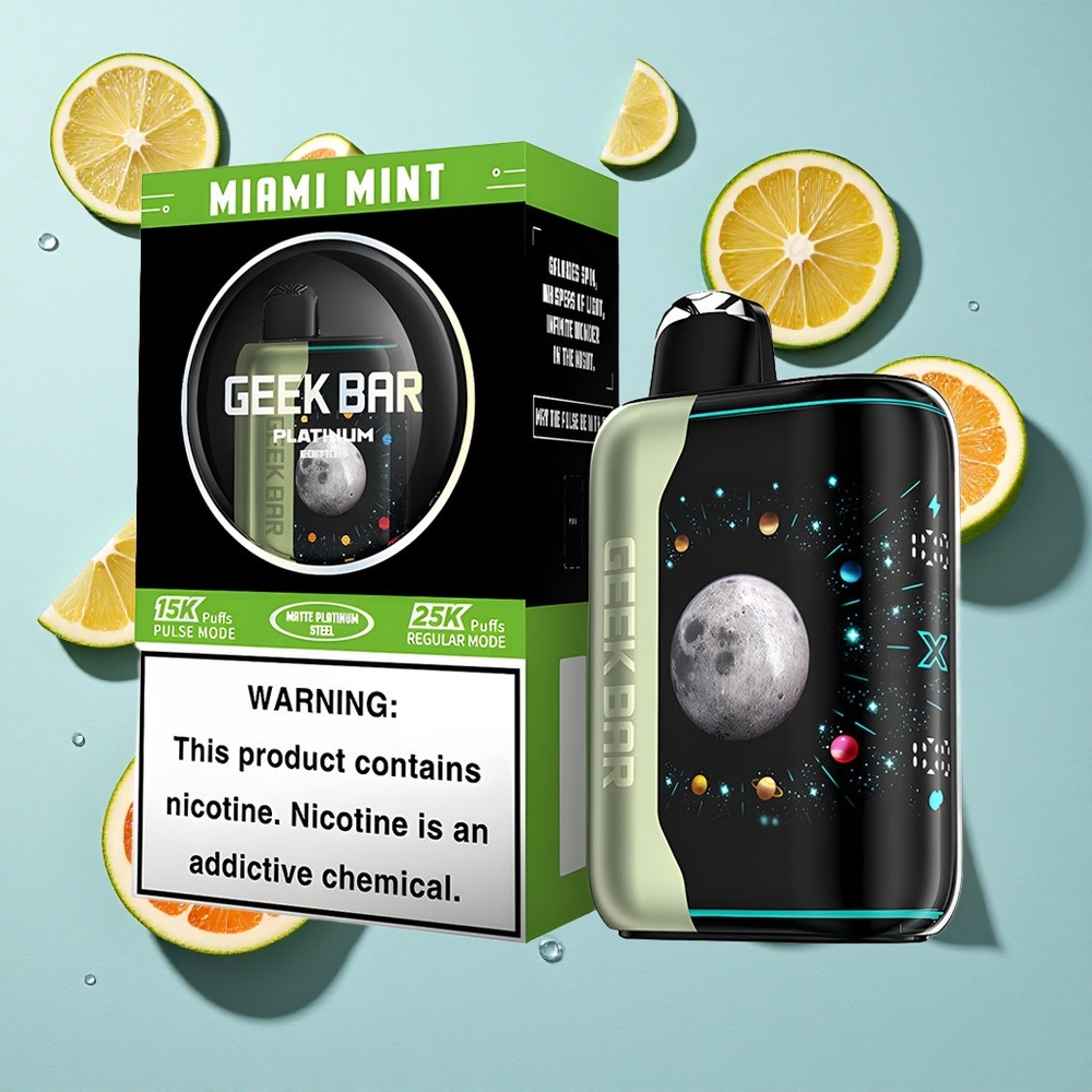 GEEK BAR Platinum 25000 Puffs Miami Mint Ireland Vape Wholesale Dual Mesh Coil