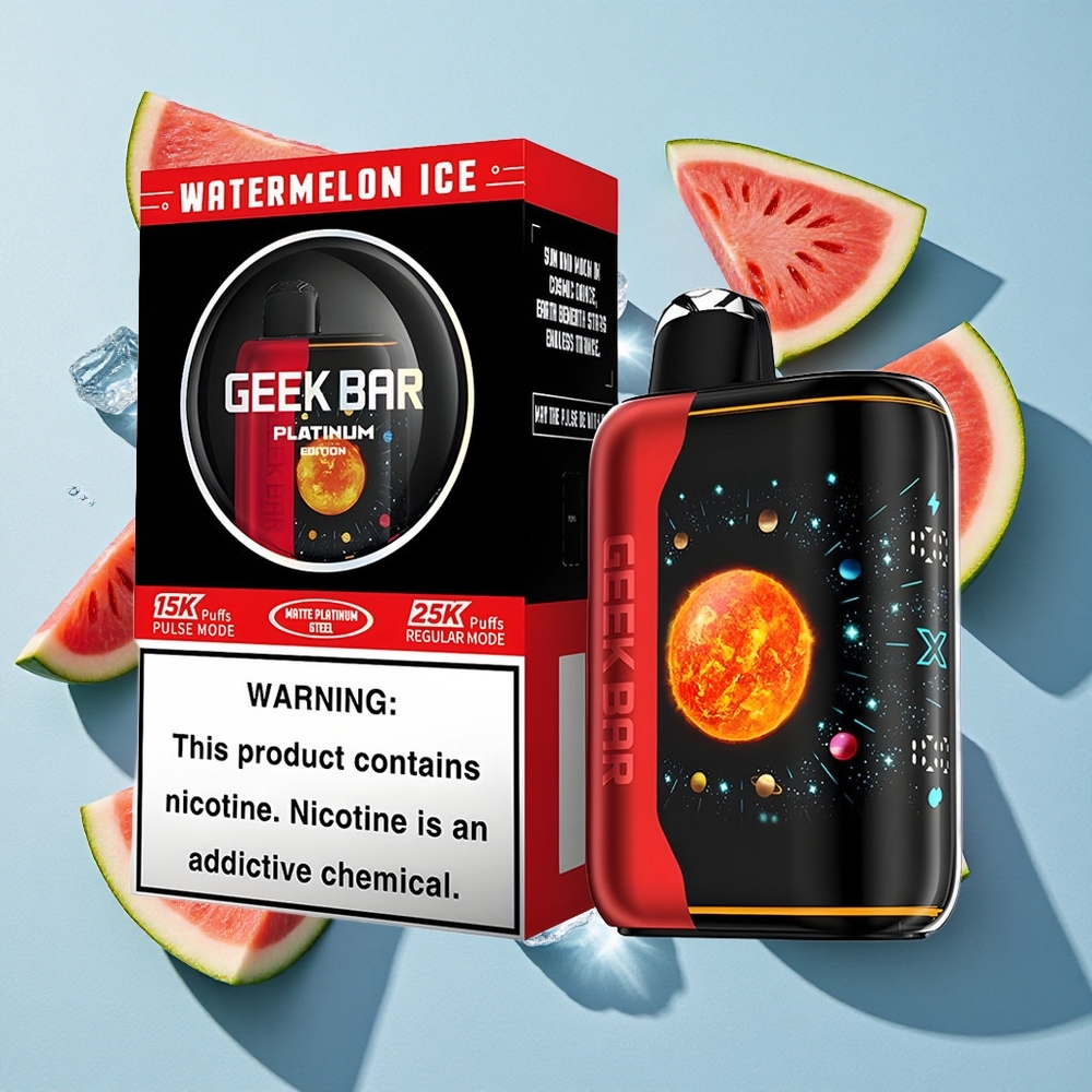GEEK BAR Platinum 25000 Puffs Watermelon Ice Ireland Vape Wholesale Dual Mesh Coil