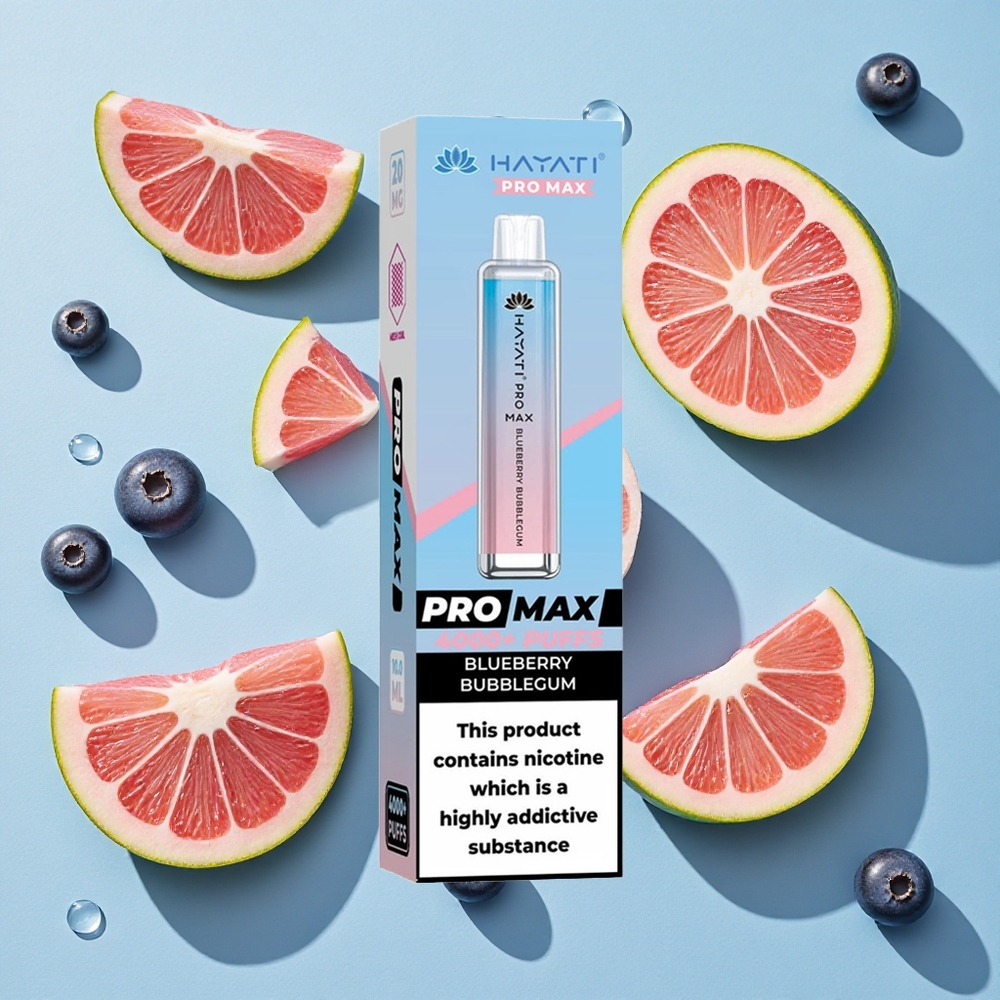Hayati Pro Max 4000 Puffs Blueberry Bubblegum Ireland Vape Wholesale Rechargeable