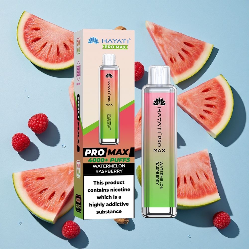 Hayati Pro Max 4000 Puffs Watermelon Raspberry Ireland Vape Wholesale Rechargeable