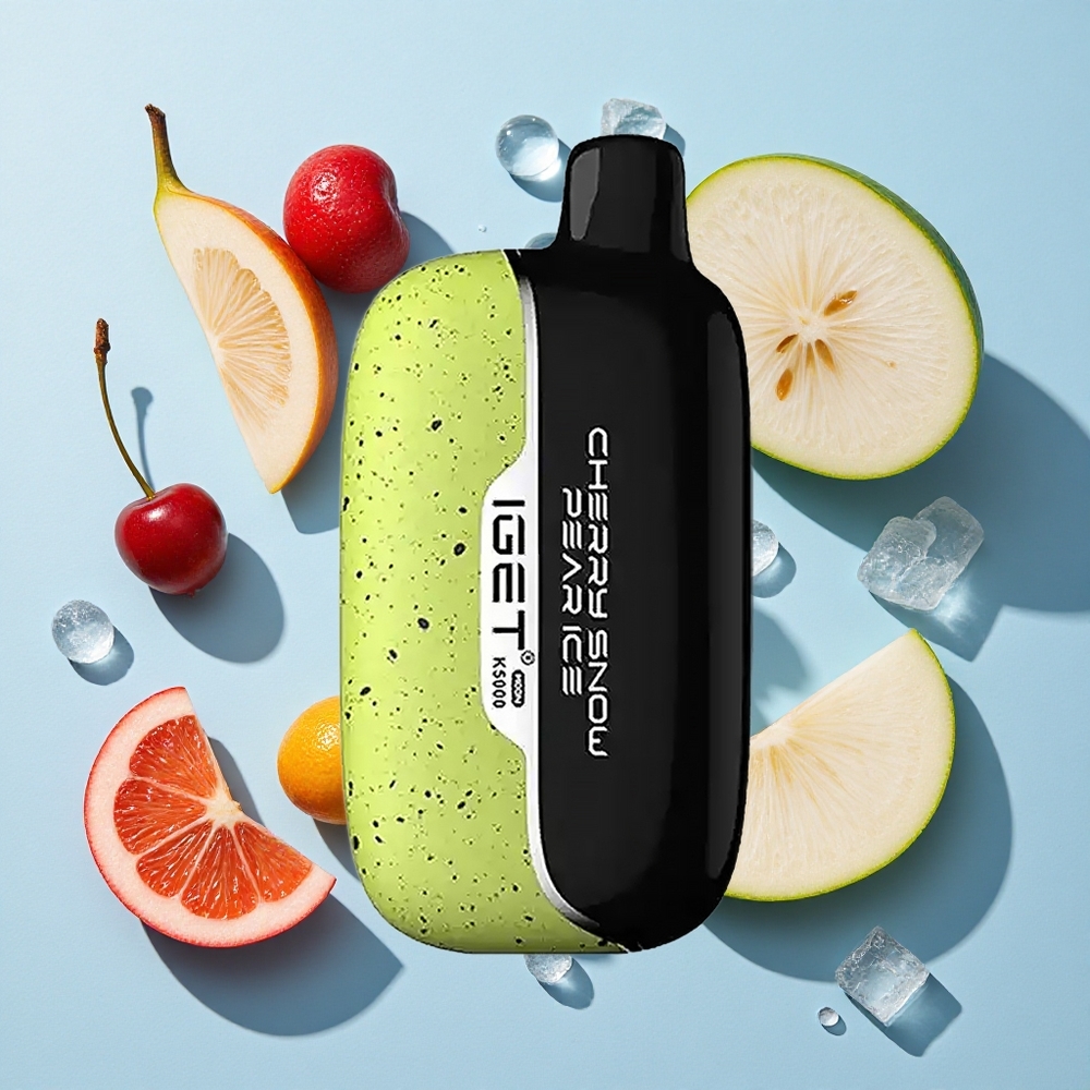 IGET Moon 5000 Puffs Cherry Snow Pear Ice Ireland Vape Wholesale Mesh Coil